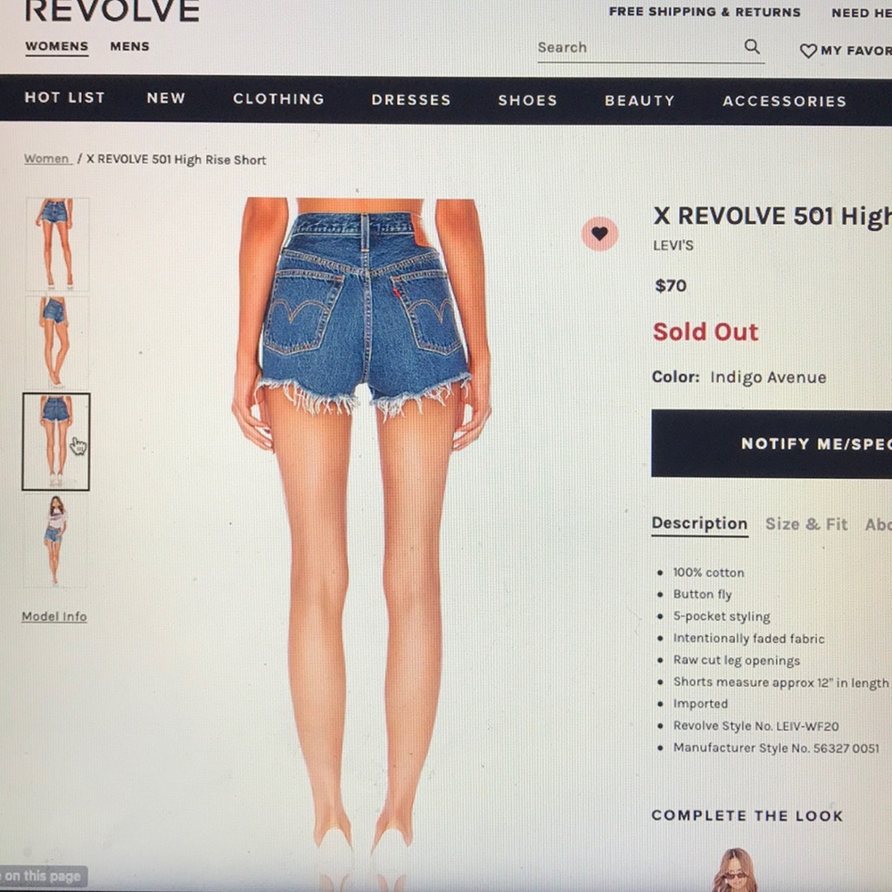 Levi’s High rise Jean shorts